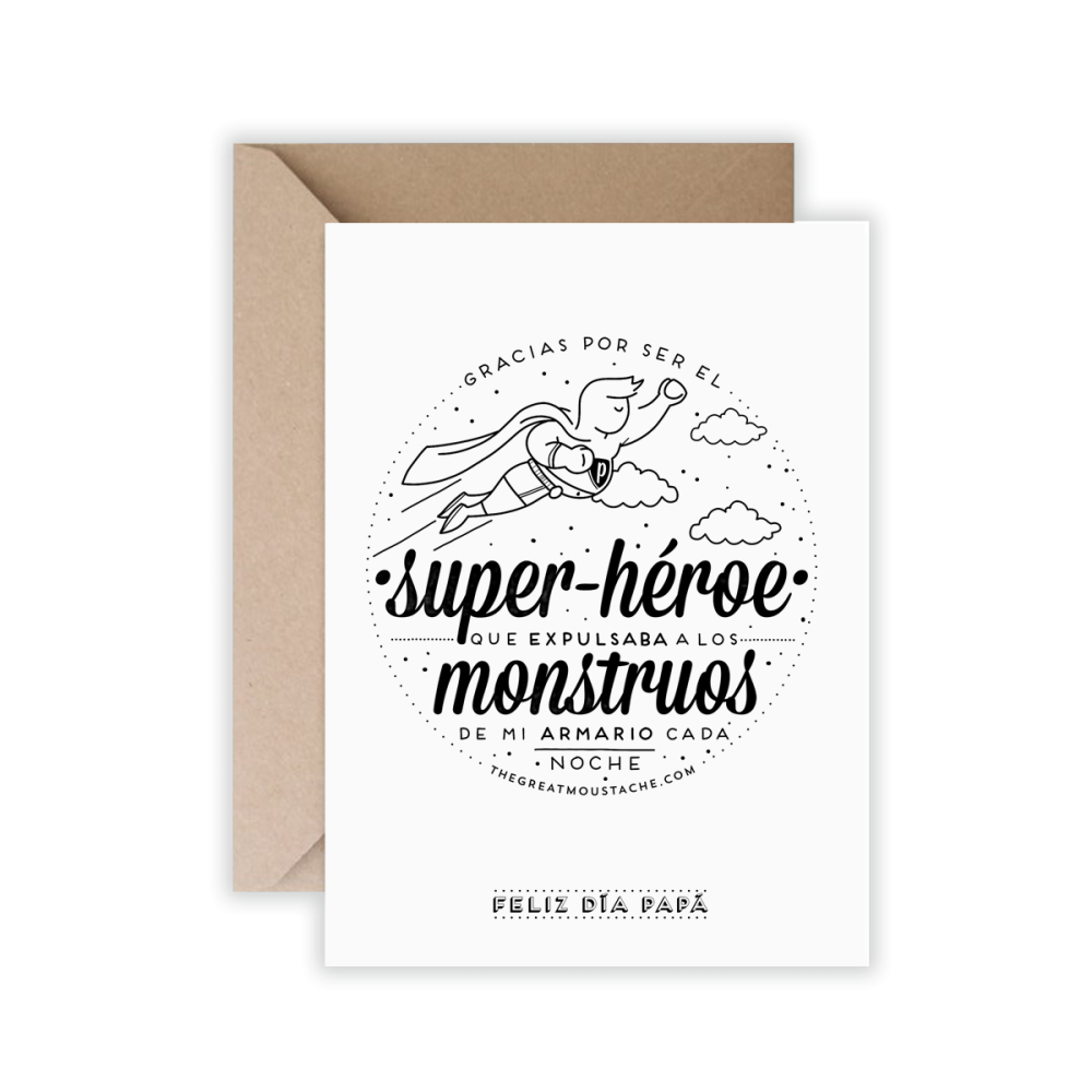 TARJETA - GRACIAS POR SER EL SUPER-HÉROE QUE EXPULSABA LOS MONSTRUOS + SOBRE KRAFT