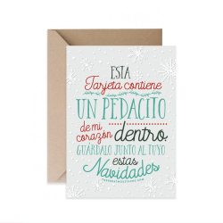 TARJETA NAVIDEÑA "UN PEDAZO DE MI CORAZÓN"