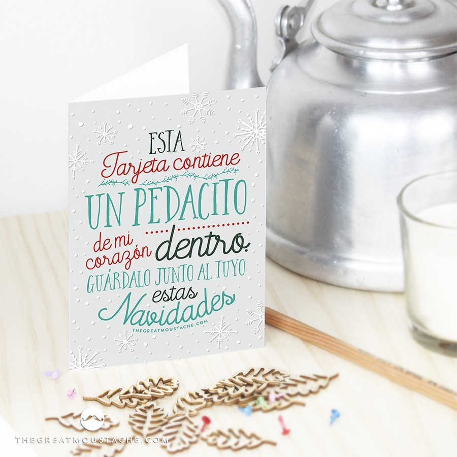 TARJETA NAVIDEÑA "UN PEDAZO DE MI CORAZÓN"