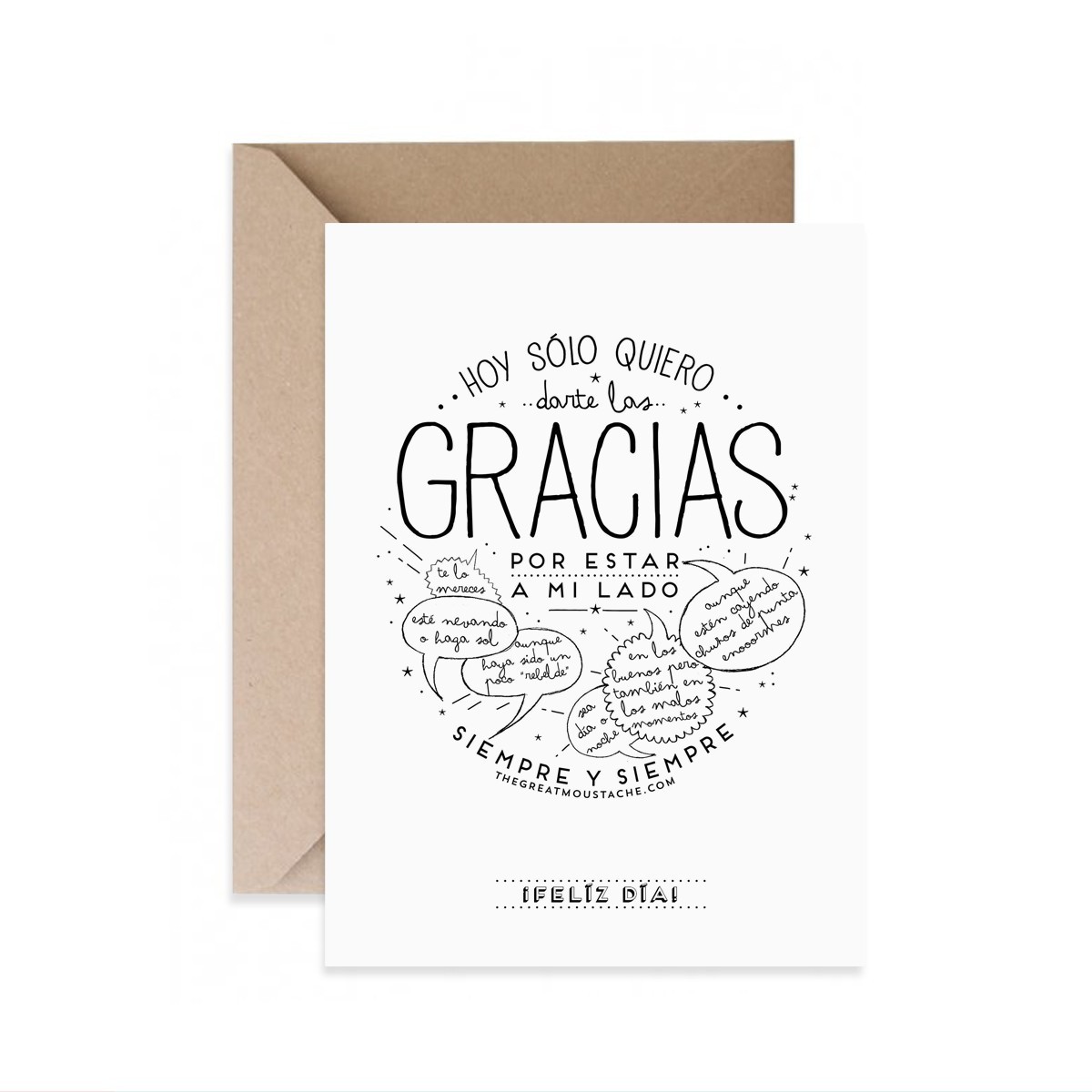 TARJETA - GRACIAS POR ESTAR A MI LADO SIEMPRE Y SIEMPRE + SOBRE KRAFT