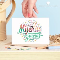 TARJETA - MUCHAS GRACIAS POR TODO + SOBRE KRAFT