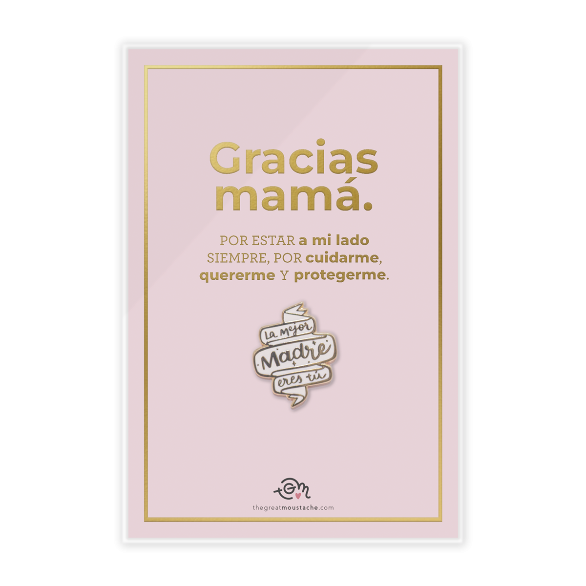 TARJETA STAMPING DORADO + PIN "LA MEJOR MADRE ERES TÚ"