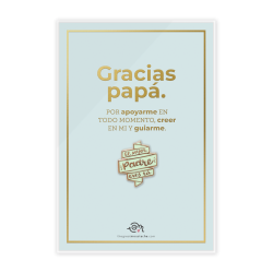 TARJETA STAMPING DORADO + PIN "EL MEJOR PADRE ERES TÚ"